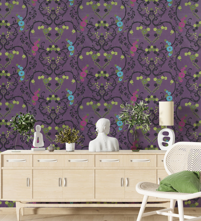 Flamenco Purple Floral Design Wallpaper 320729