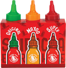 FLYING GOOSE Chilisauce, Sriracha 3er Set (scharf, sehr scharf, Mayoo) 3x100 ml