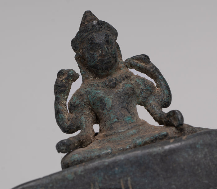 Freestanding Antique Khmer Style Bronze Angkor Wat Hand & Brahma - 15cm/6"