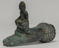 Freestanding Antique Khmer Style Bronze Hand & Buddha - 12cm/5"
