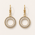 Gemma earrings with pearl and pavé circle drop design