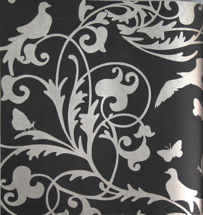 Gracia Black and White Matte Nature Wallpaper 301225