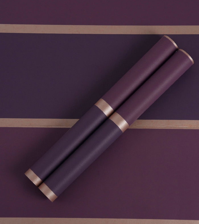 Gracia Plum and Cream Striped Wallpaper 301244