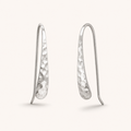 Sterling silver hammered pull-through hoop earrings