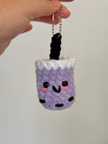 Handmade Crochet Boba Keychain – Bubble Tea Charm