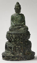 Indian Buddha Statue - Antique Gandhara Style Bronze Meditation Buddha Statue - 21cm/8"