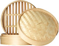 JADE TEMPLE Steamer-Set, Bambus 2 Körbe+1 Deckel, Geschenkbox 1 Set