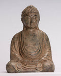 Japanese Buddha - Antique Japanese Style Bronze Seated Meditation Amitabha Buddha Statue - 18cm/7"
