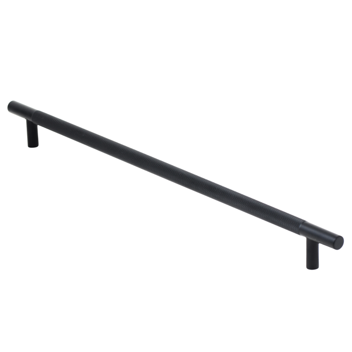 Knurled Cupboard Handle - Black 320MM