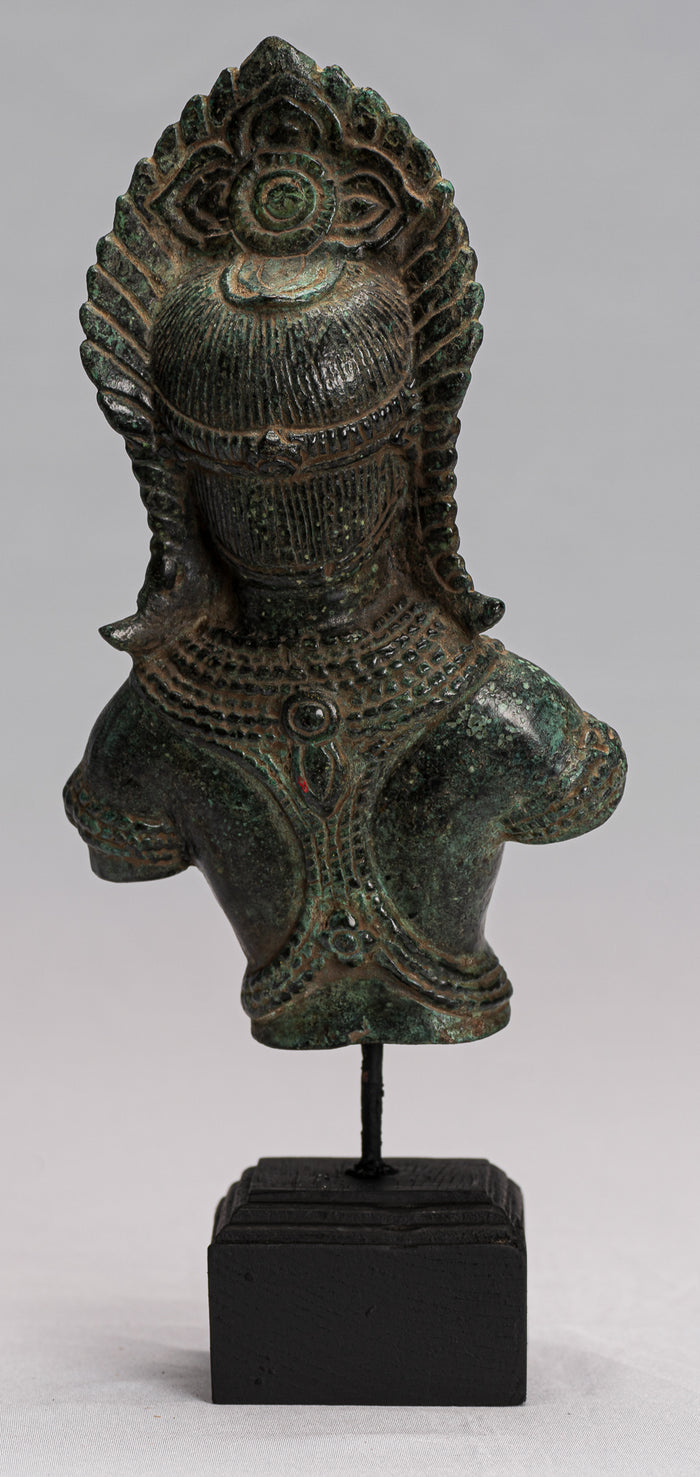 Lakshmi Statue - Antique Khmer Style Lakshmi / Devi Consort of Vishnu Torso - 27cm/11"