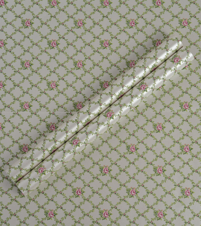 Lavender Dream Green Leafy Criss Cross Floral Design Wallpaper 322380