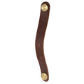 Leather cupboard handle brown with matt brass buttons Misc