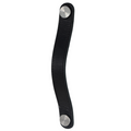 Leather strap pull cupboard handle, brushed nickel buttons Misc