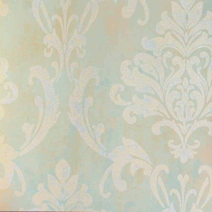 Lyndhurst Greenish Blue Damask Design Wallpaper 331913