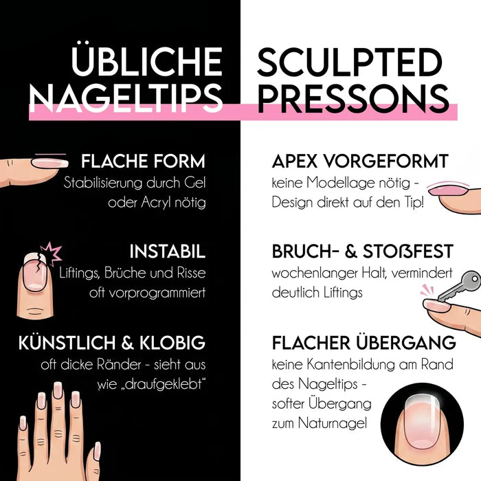 Mandel L · Sculpted Pressonnails · Soft Gel Tips