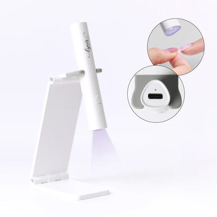 Mini UV/LED Lampe · mit Halterung + Akku