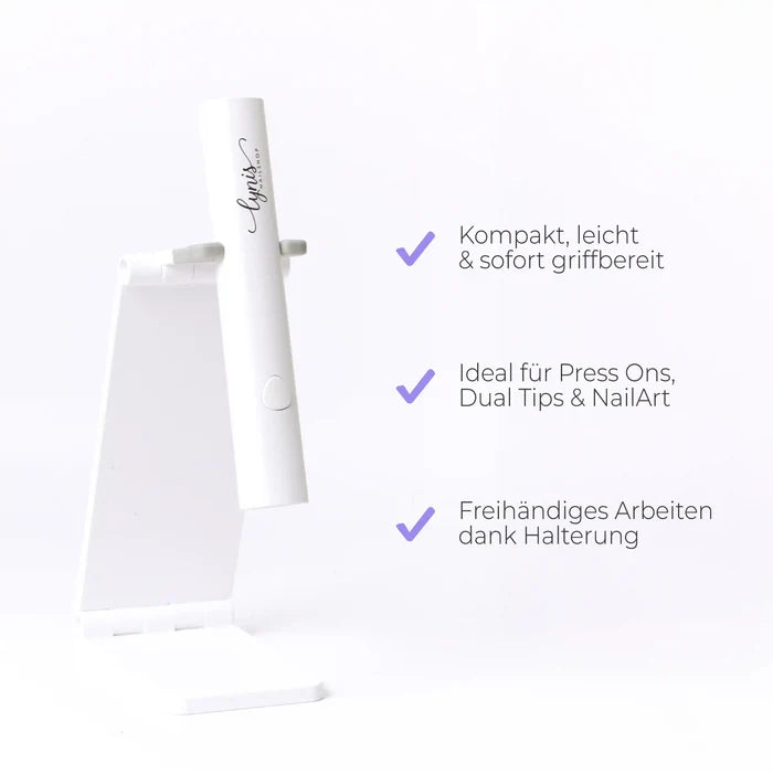 Mini UV/LED Lampe · mit Halterung + Akku