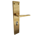 Modern Matt Brass Lever Handle on long back plate