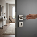 Modern Square Lever Door Handles on Square Rose - Satin Chrome