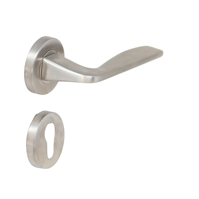 Modern timeless lever handle on rose 304 solid ss