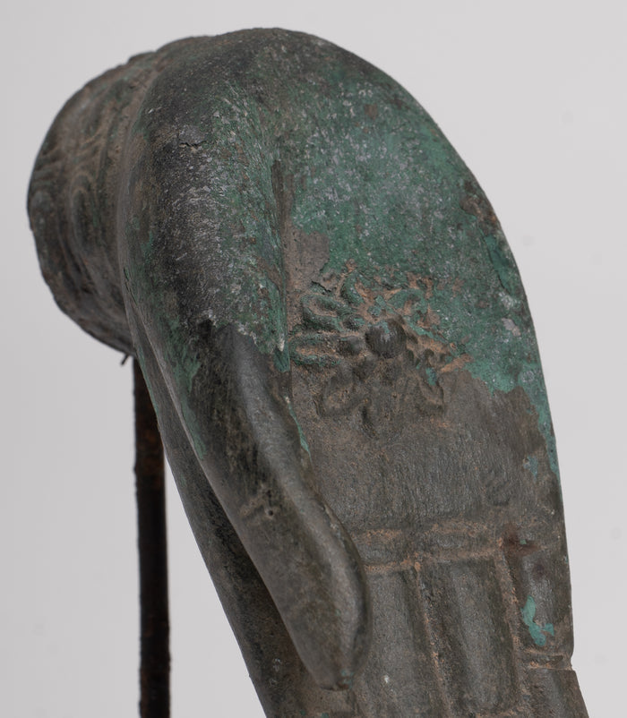 Mounted Antique Thai Style Southeast Asia Bronze Thai Protection Hand - 12.5cm/5"