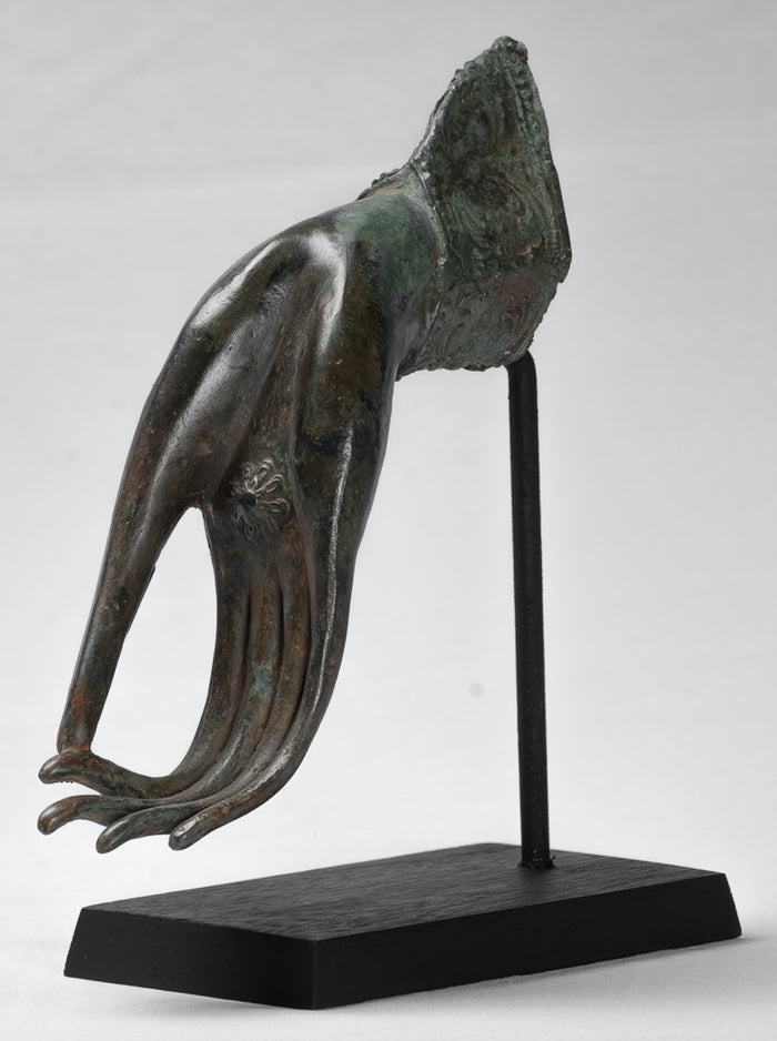 Mounted Antique Thai Style Southeast Asia Bronze Thai Teaching Hand - 25cm/10"