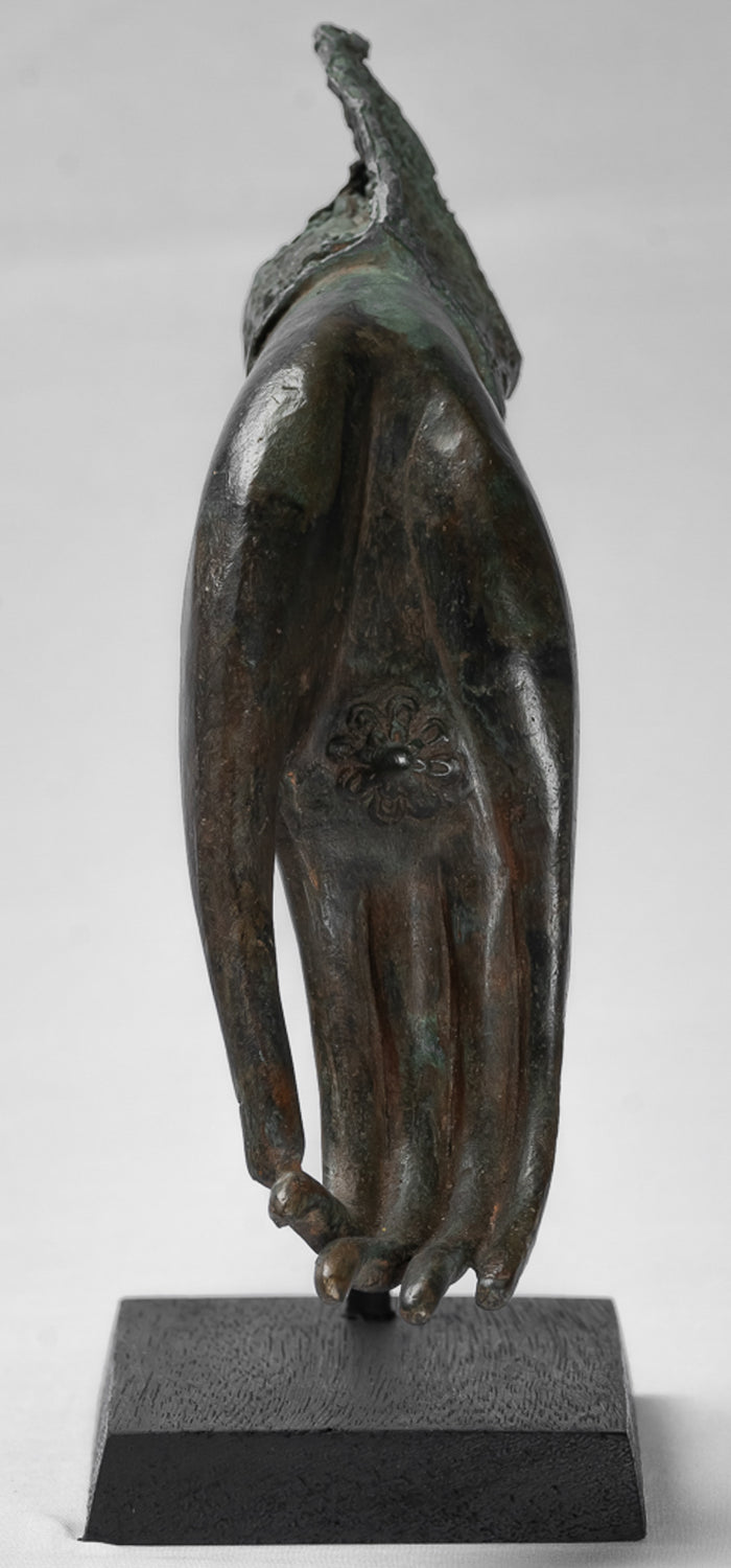 Mounted Antique Thai Style Southeast Asia Bronze Thai Teaching Hand - 25cm/10"
