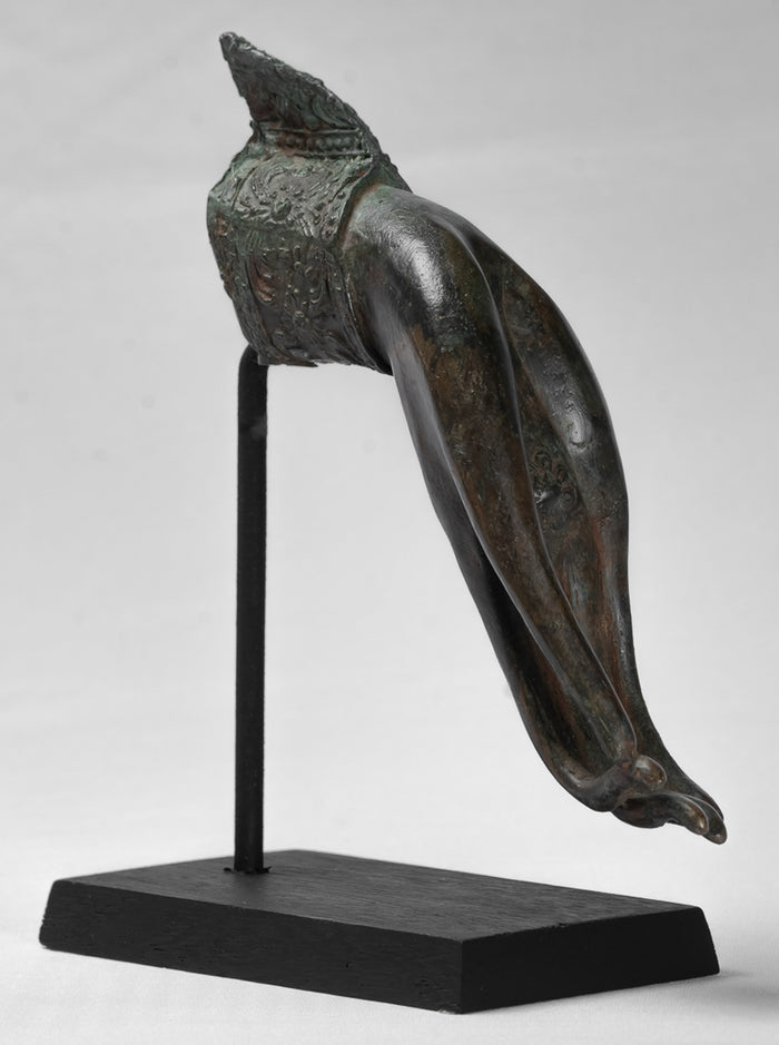 Mounted Antique Thai Style Southeast Asia Bronze Thai Teaching Hand - 25cm/10"