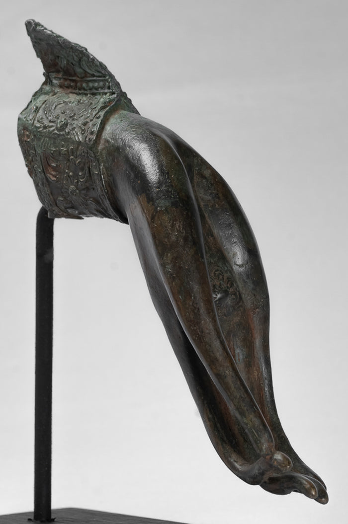 Mounted Antique Thai Style Southeast Asia Bronze Thai Teaching Hand - 25cm/10"