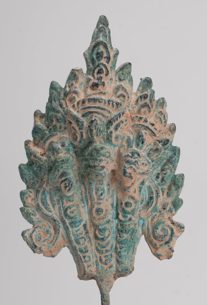Naga Statue - Antique Khmer Style Bronze Protective Naga, Snake or Serpent Statue - 15.5cm/6"