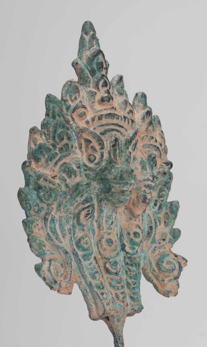 Naga Statue - Antique Khmer Style Bronze Protective Naga, Snake or Serpent Statue - 15.5cm/6"