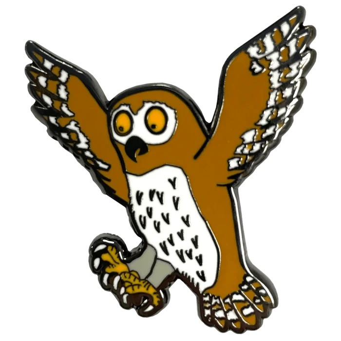 Owl Character Pin Badge / Κονκάρδα Γκρούφαλο Κουκουβάγια - Diavazo Greek Books