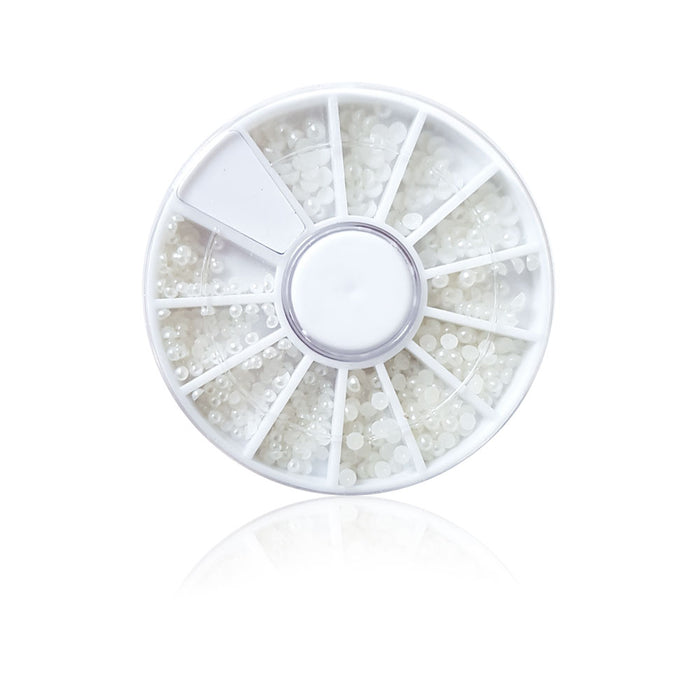 Pearly White Halbperlen · Nailart Rondell