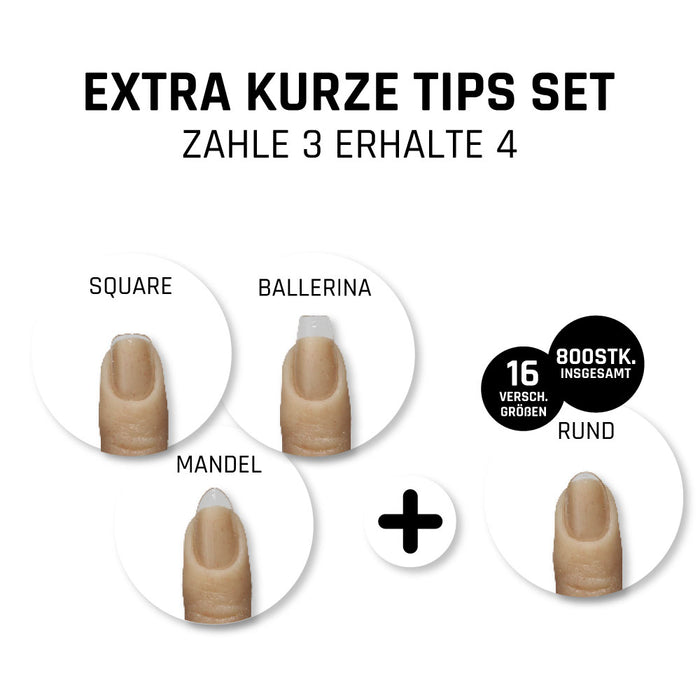 Press On Tips extra kurz · Clear Set