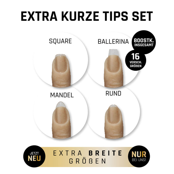 Press On Tips extra kurz · Clear Set