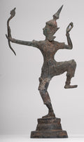 Rama Statue - Antique Thai Style Bronze Thai Rama - Avatar of Vishnu - 27cm/11"