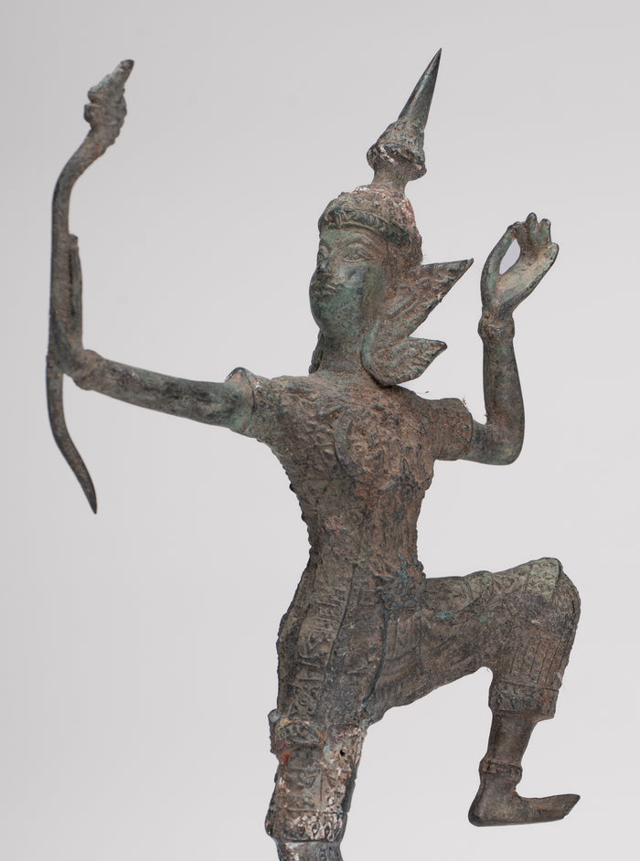 Rama Statue - Antique Thai Style Bronze Thai Rama - Avatar of Vishnu - 27cm/11"