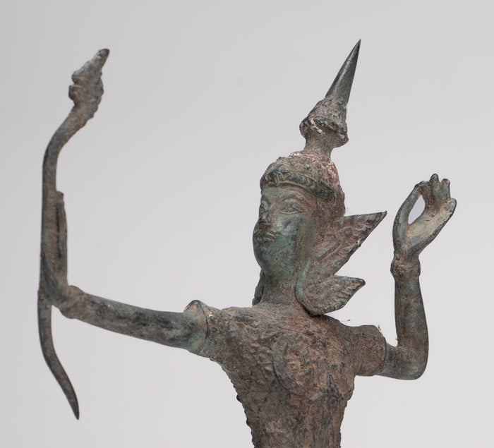 Rama Statue - Antique Thai Style Bronze Thai Rama - Avatar of Vishnu - 27cm/11"