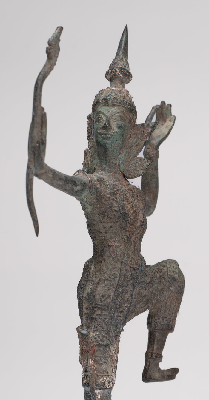 Rama Statue - Antique Thai Style Bronze Thai Rama - Avatar of Vishnu - 27cm/11"