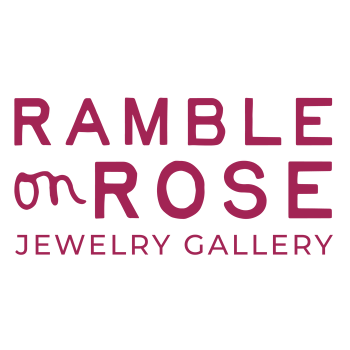 Digital gift card with Ramble on Rose Jewelry Gallery logo text on dark background