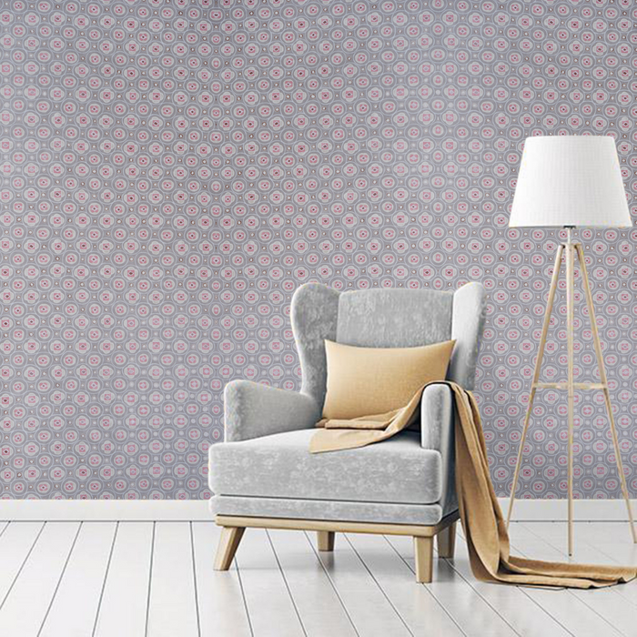 Raval Beige & Red Classic Dotted Circle Design Wallpaper 341554