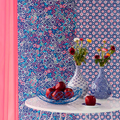 Raval Cherry Red & Blue Classic Dotted Circle Design Wallpaper 341552