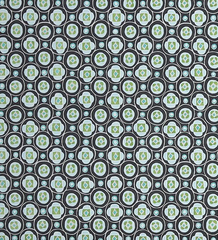 Raval Green & White Classic Dotted Circle Design Wallpaper 341550