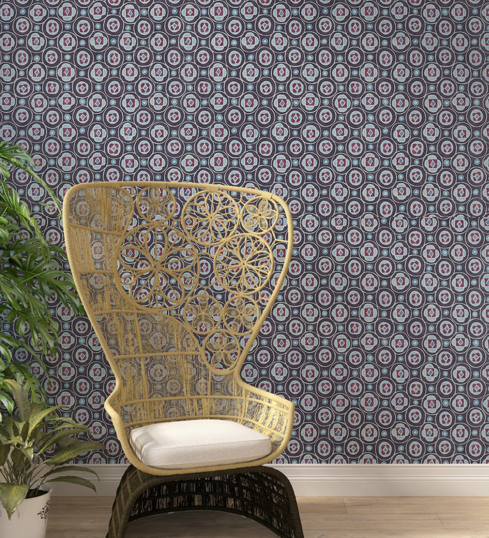 Raval Light Brown & White Classic Dotted Circle Design Wallpaper 341553