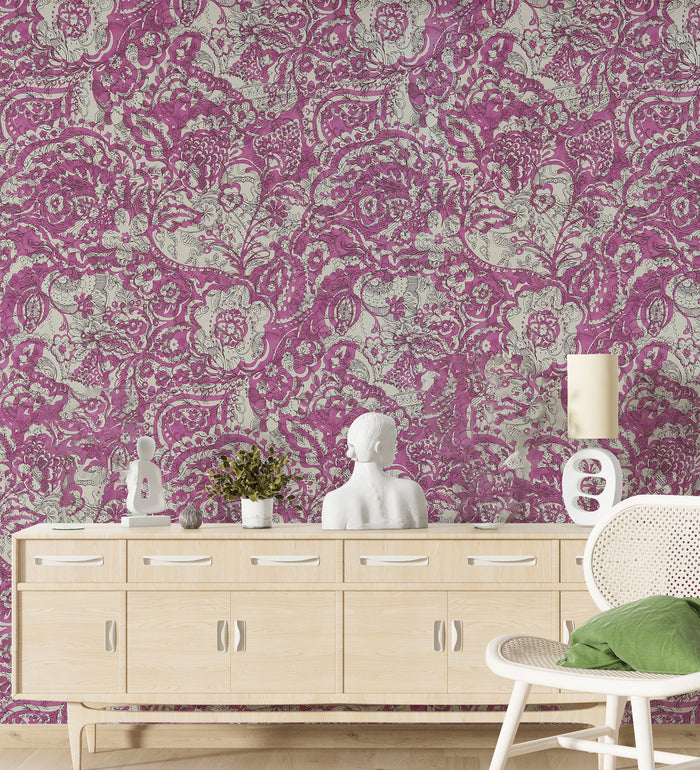 Raval Light Pink Floral Design Wallpaper 341522