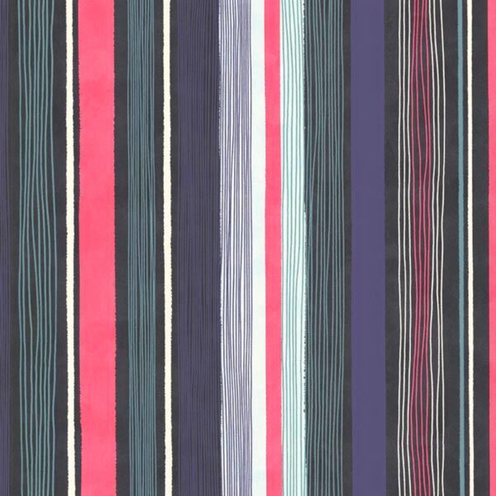Raval Pink, White & Green Striped Design Wallpaper 341510