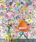 Raval Pink, Yellow & Blue Floral Design Wallpaper 341530