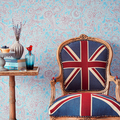 Raval  Turquoise Sketched Floral Design Wallpaper 341526