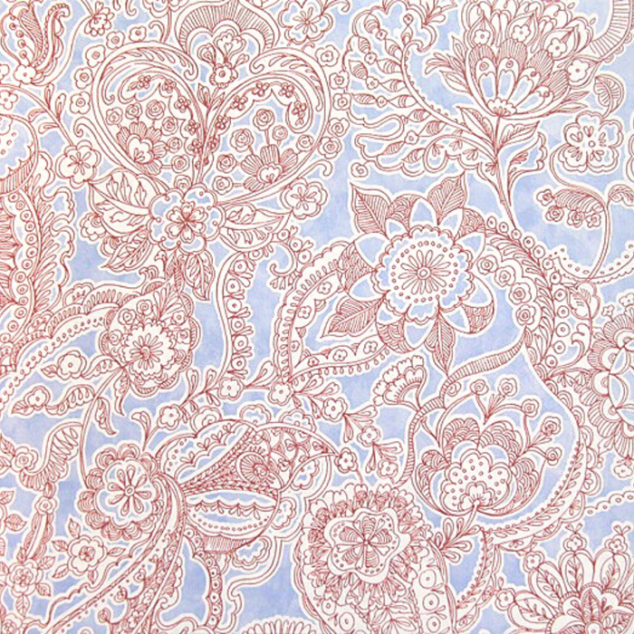 Raval  Turquoise Sketched Floral Design Wallpaper 341526