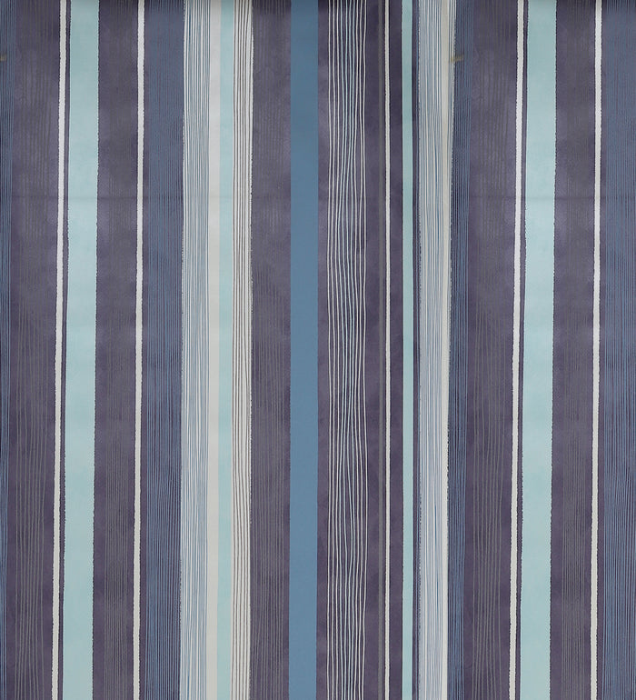 Raval White, Sky Blue & Brown Striped Design Wallpaper 341513
